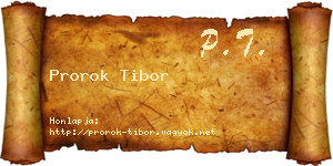 Prorok Tibor névjegykártya